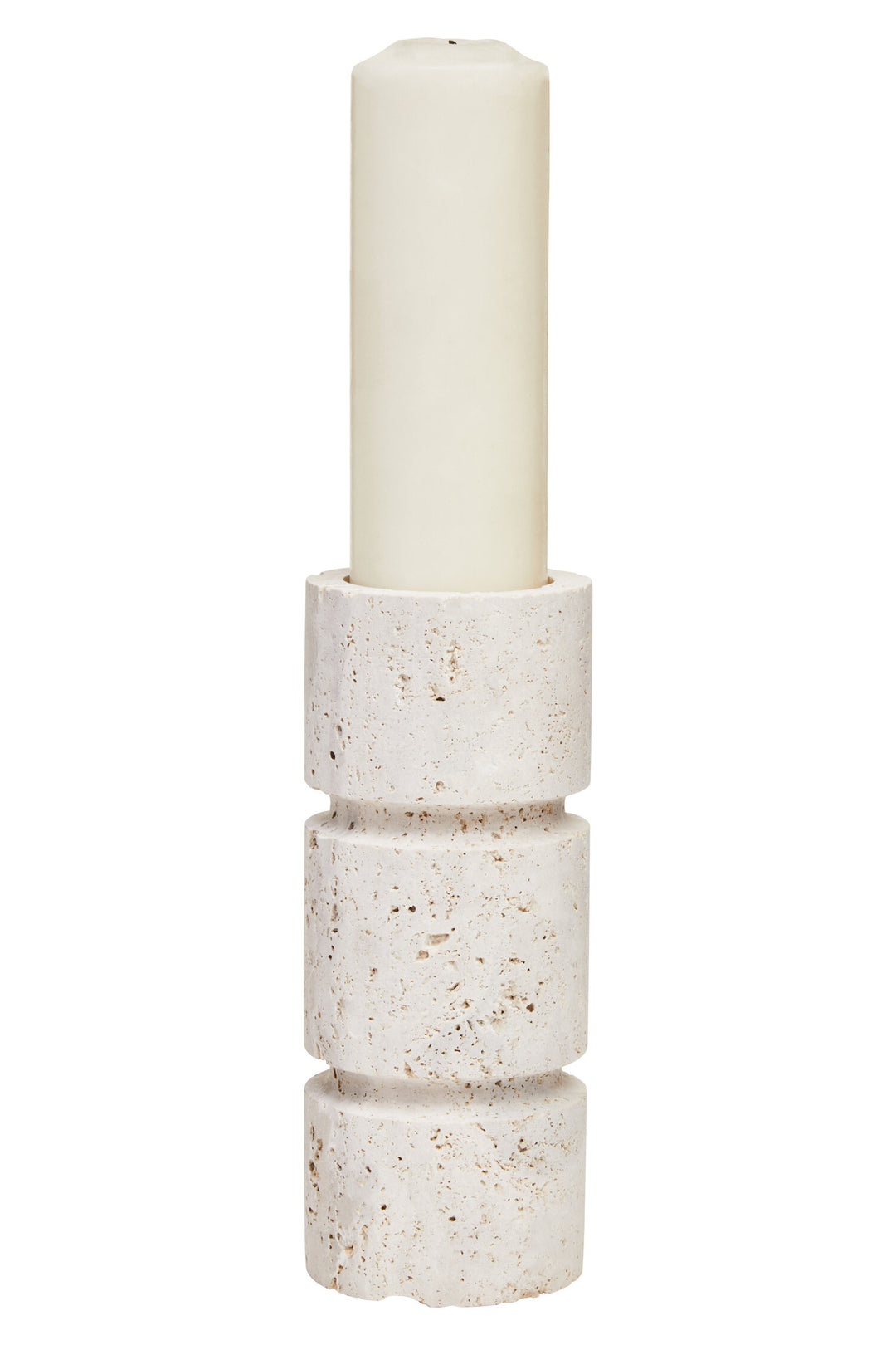 Small Candle Holder Travertine Corvessa