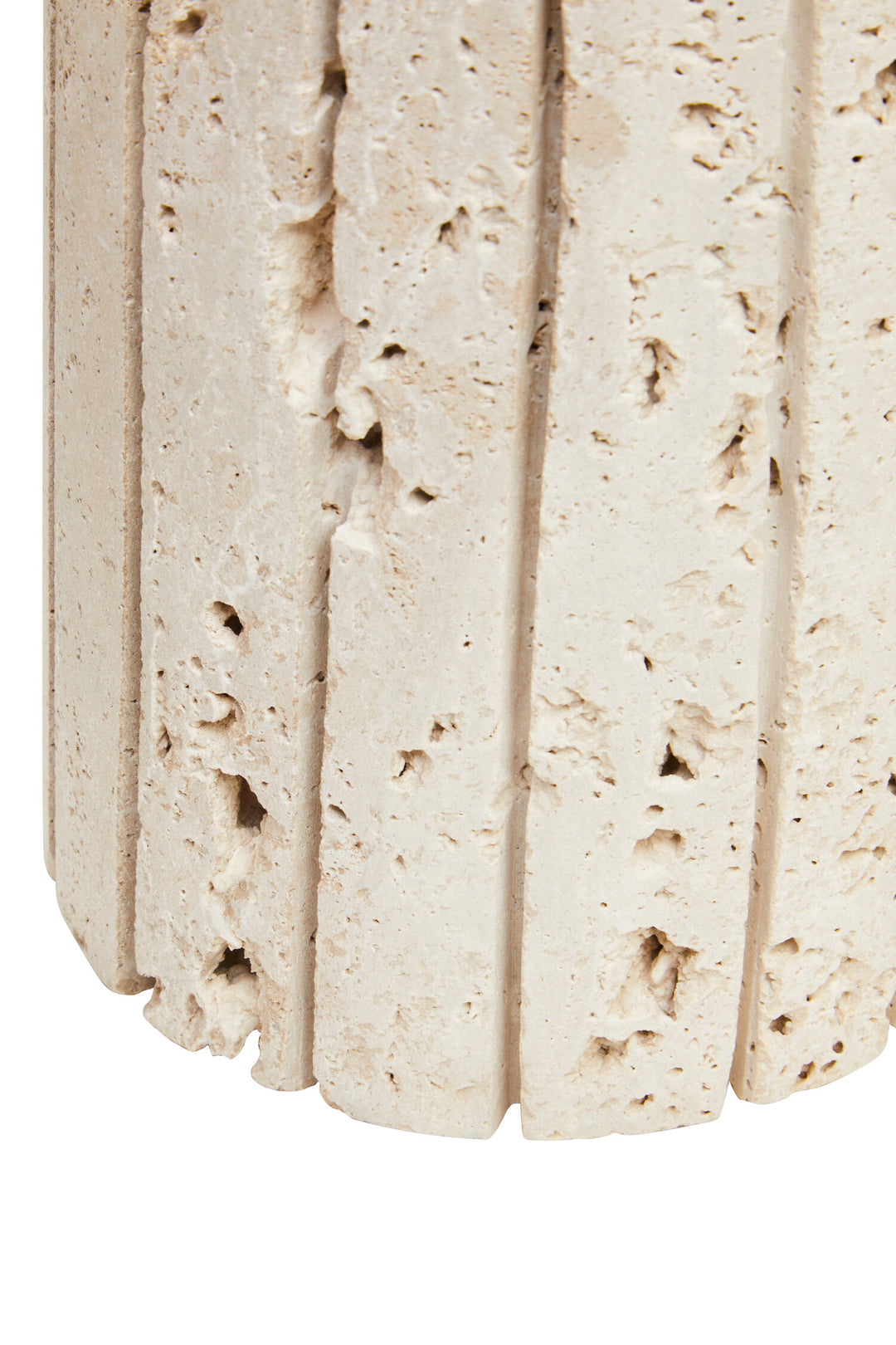 Ribbed Corvessa Travertine Vase