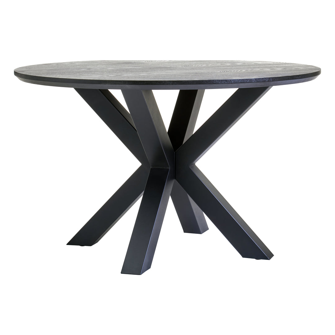 Salford Dining Table with Black Metal Legs