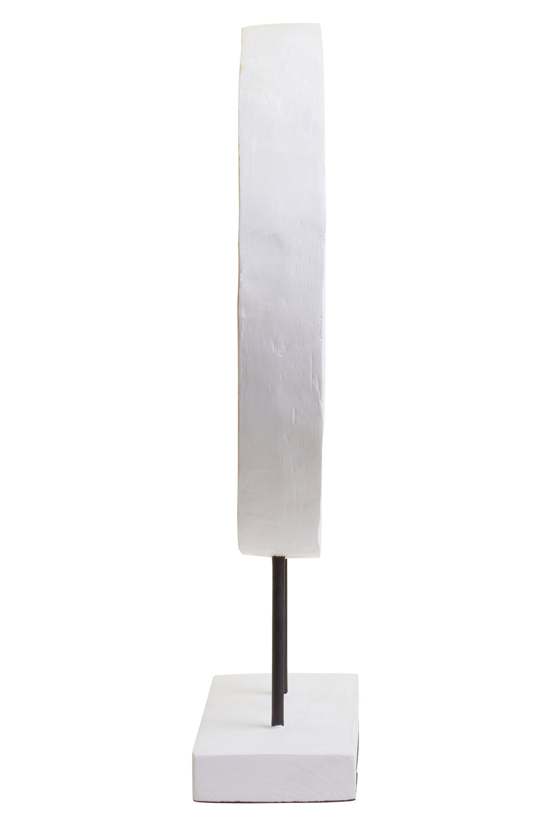 Harbour Distressed Sculpture White Round Carved Large Wood