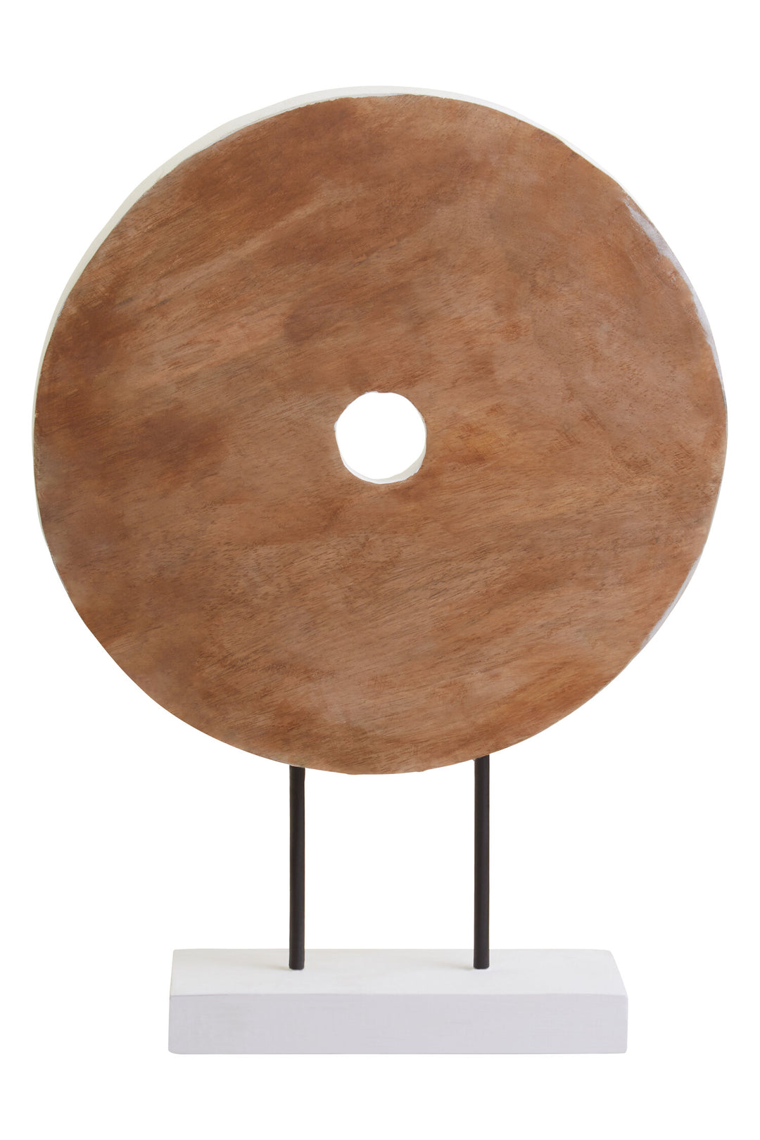 Harbour Distressed Sculpture White Round Carved Large Wood