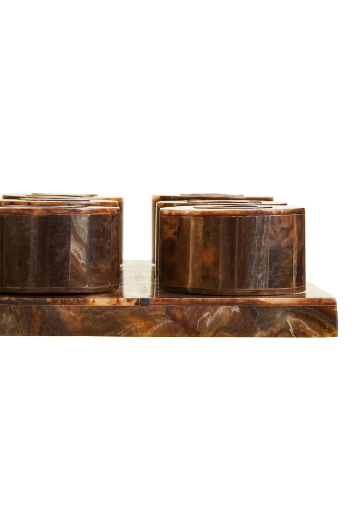 Churchill Brown & Black Dominoes Game Set