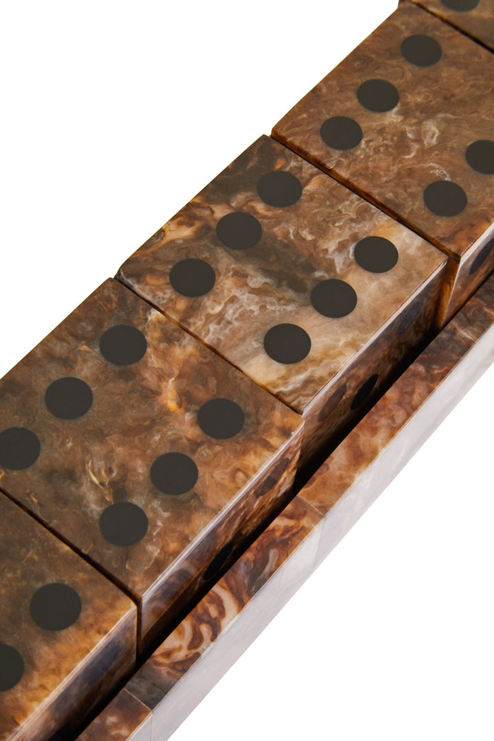 Games Set Black Five Brown and Finish Dice Stanhope
