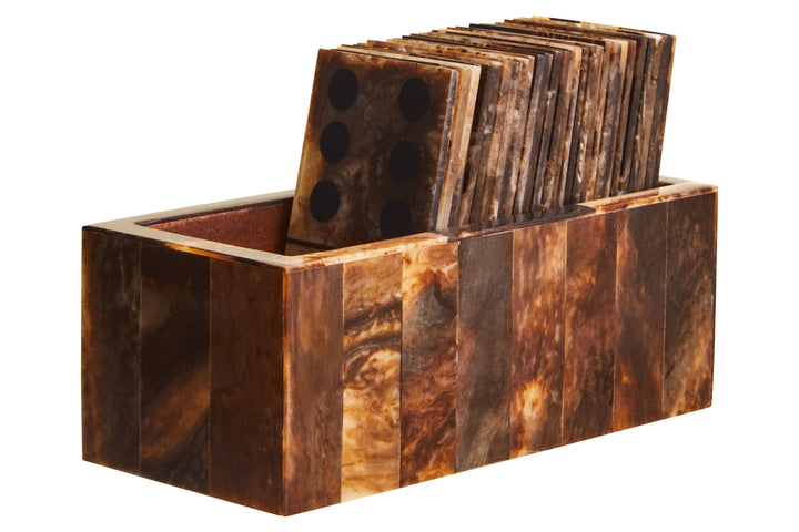 Churchill Brown & Black Dominoes Game Set