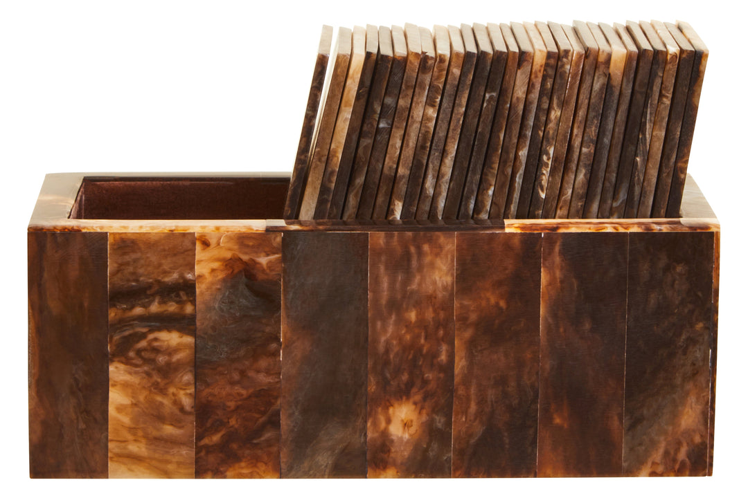 Churchill Brown & Black Dominoes Game Set