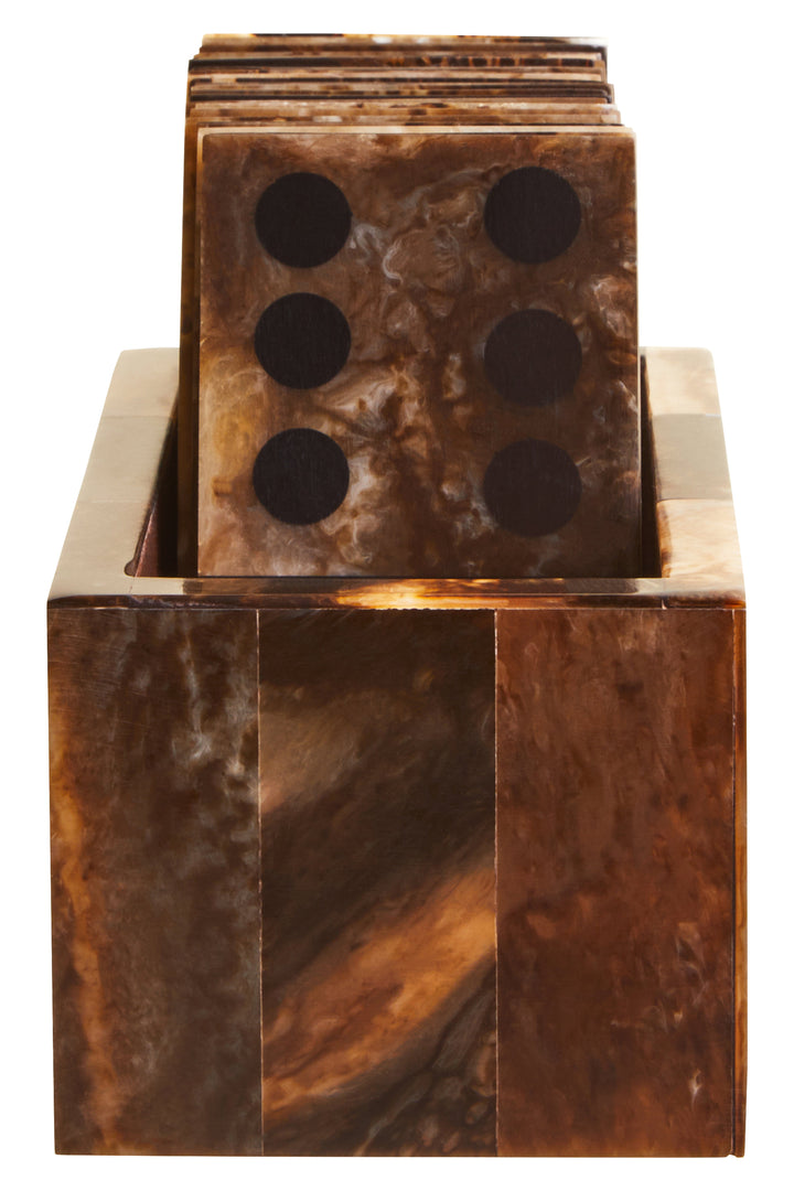 Churchill Brown & Black Dominoes Game Set