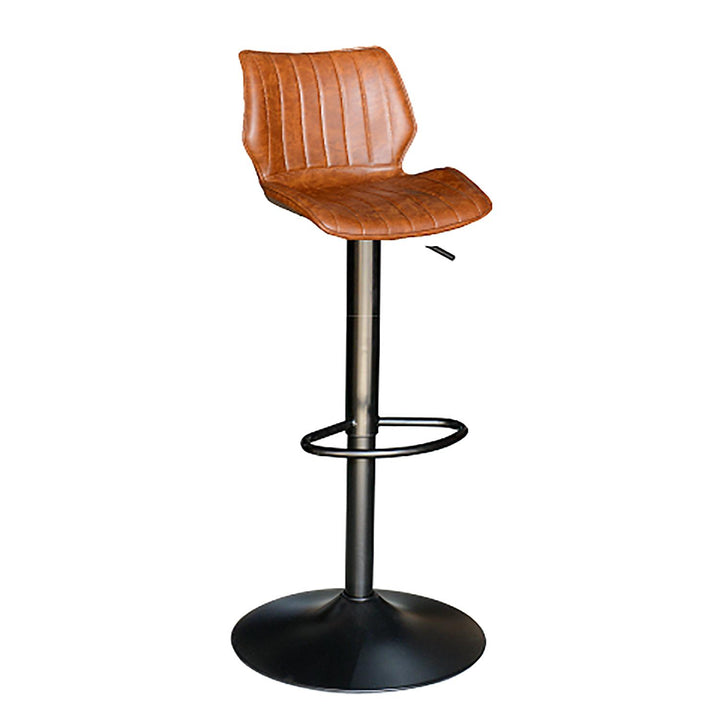 Junelle Gas Lift Bar Stool Vegan Leather Tan SET OF 2