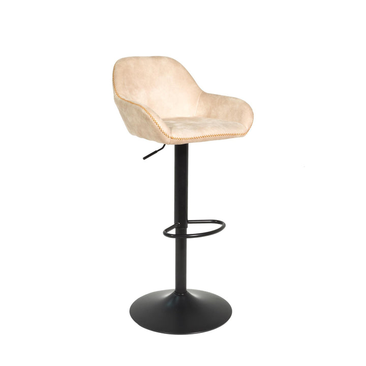 Morvella Gas Lift Bar Stool - Oyster Moleskin SET OF 2