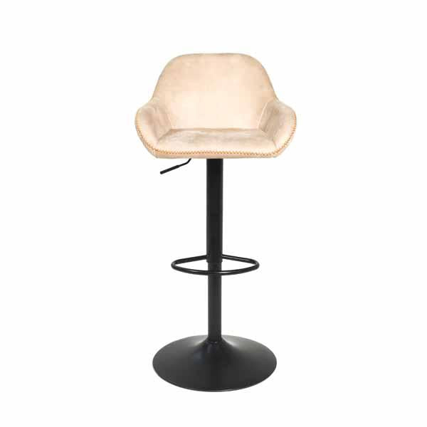 Morvella Gas Lift Bar Stool - Oyster Moleskin SET OF 2