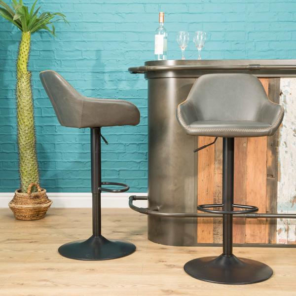 Morvella Gas Lift Barstool Grey SET OF 2