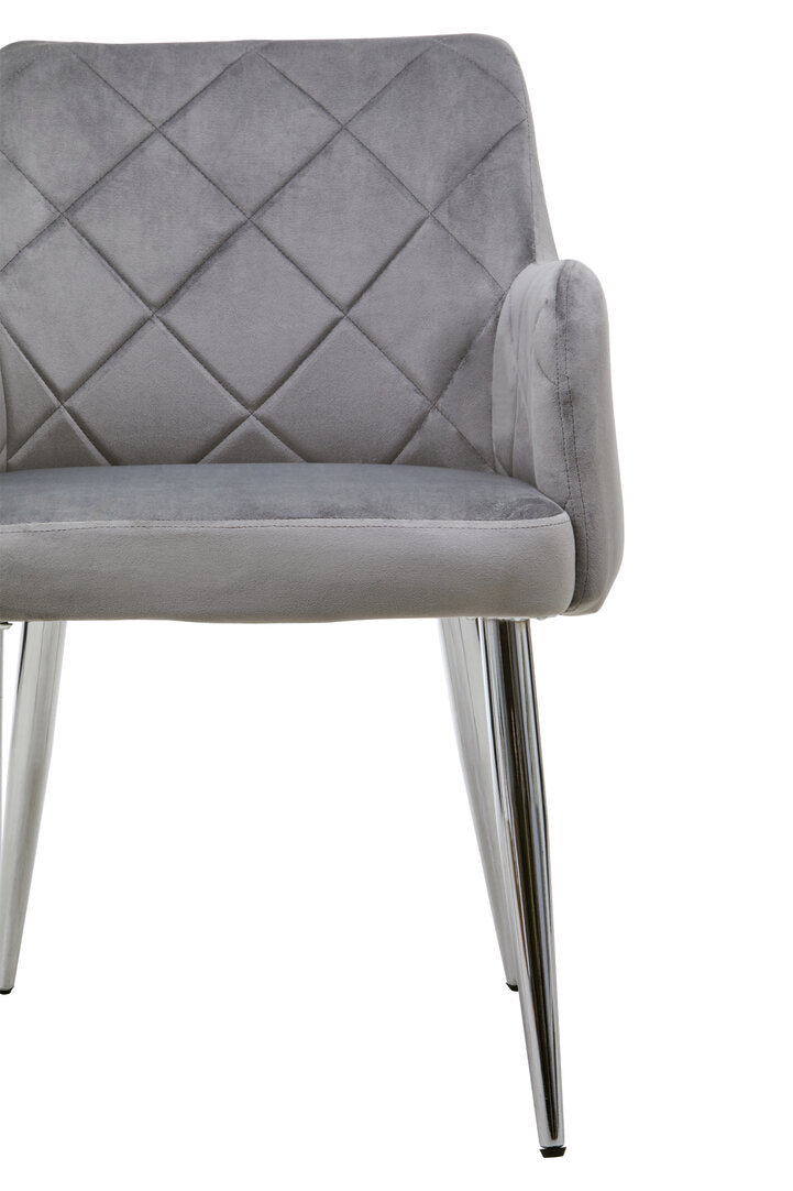 Linea Light Blue Velvet Angular Dining Chair