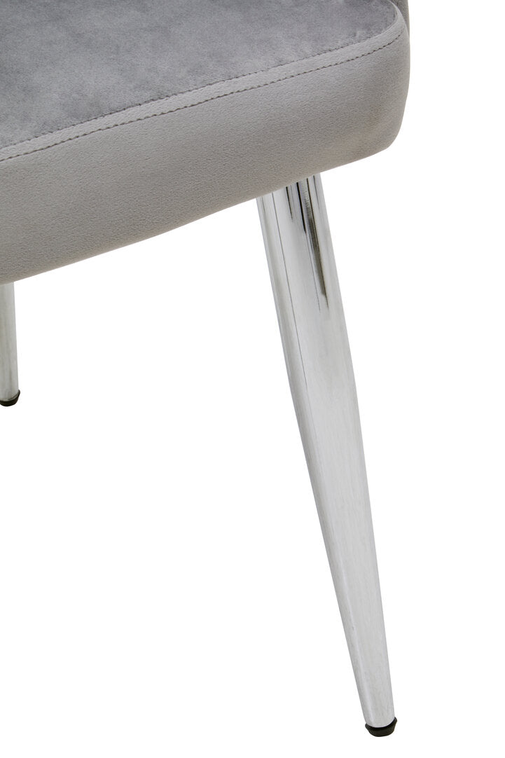 Linea Light Blue Velvet Angular Dining Chair