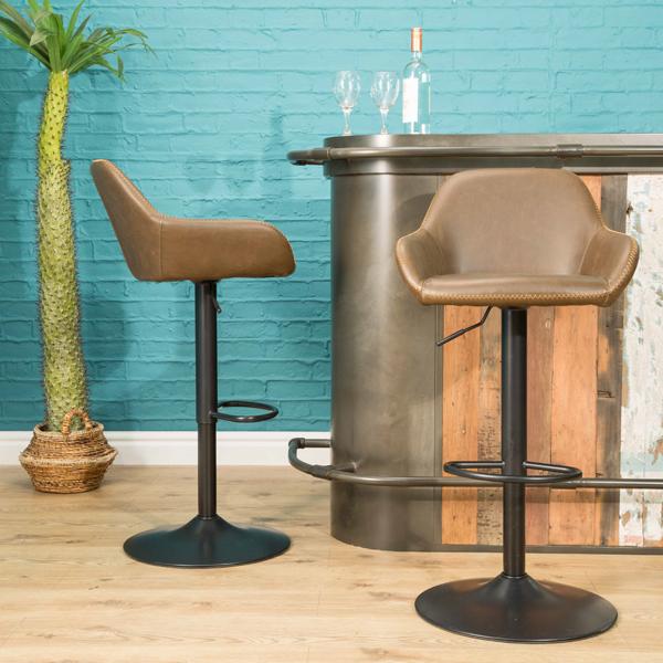 Morvella Gas Lift Barstool Chestnut SET OF 2