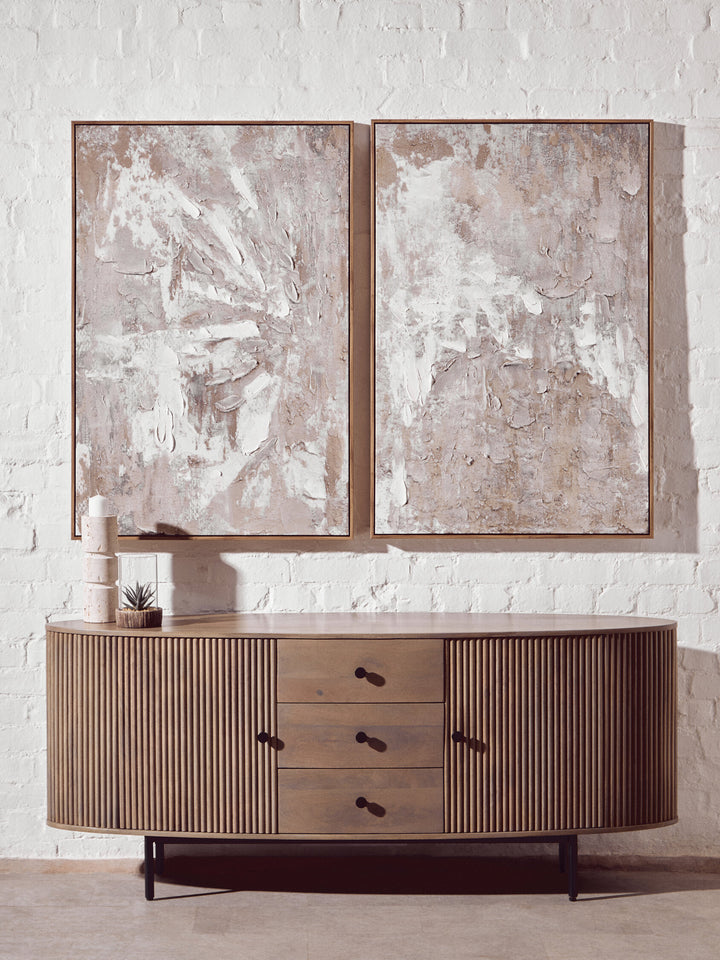 Wall 2 Neutral of Tones Textured Set Sundown Art
