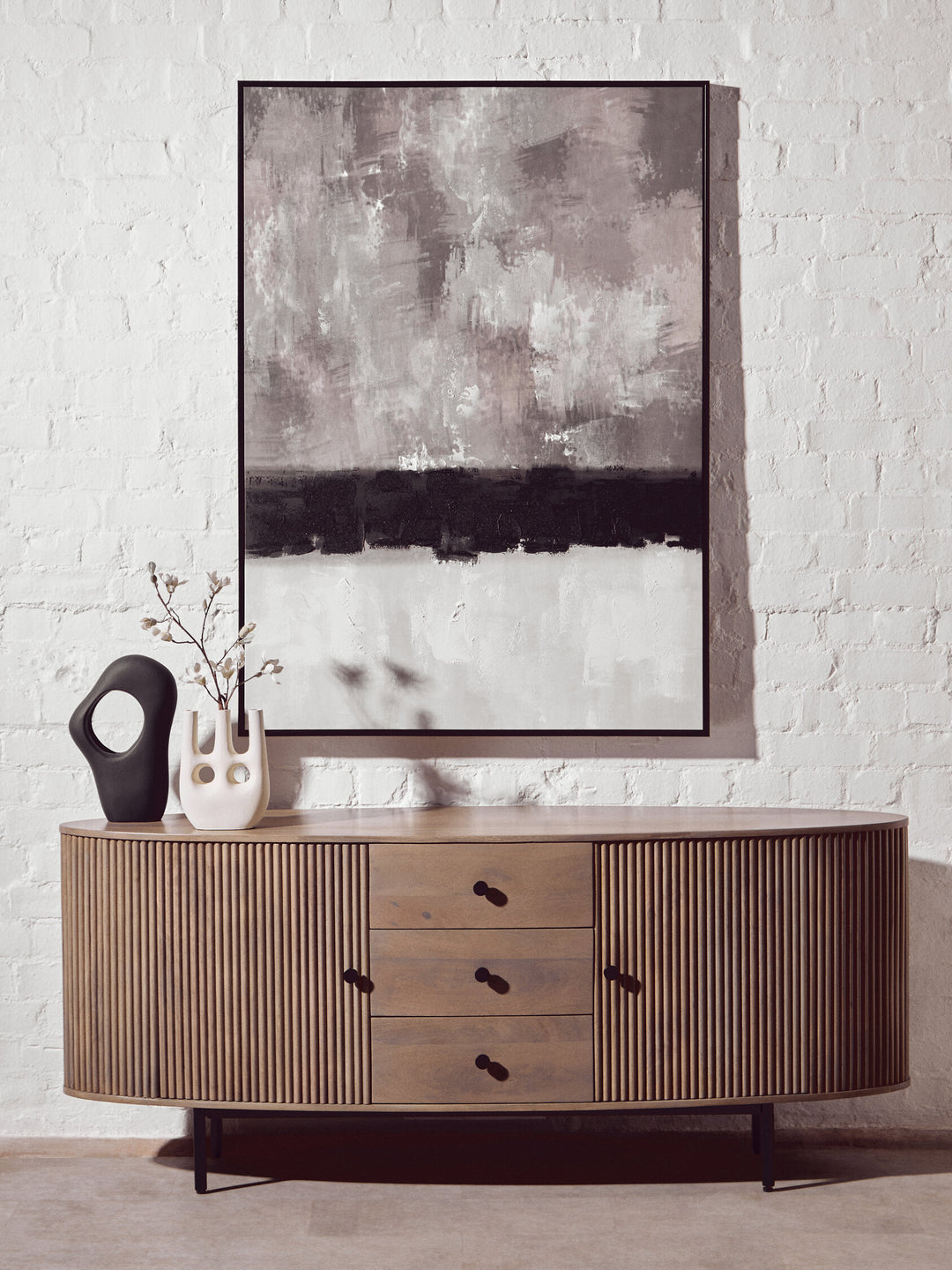 Textured Monochrome Art Sundown Canvas Wall