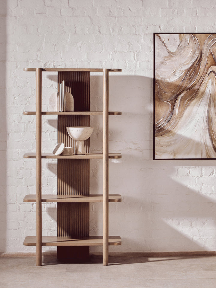 Torello Grey Mango Wood 5-Tier Shelf Unit