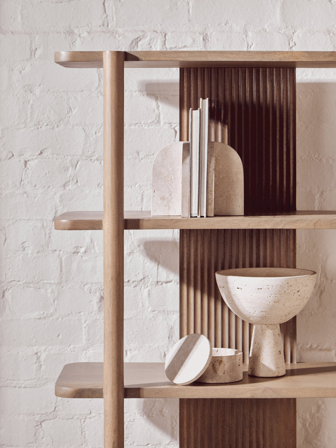 Torello Grey Mango Wood 5-Tier Shelf Unit