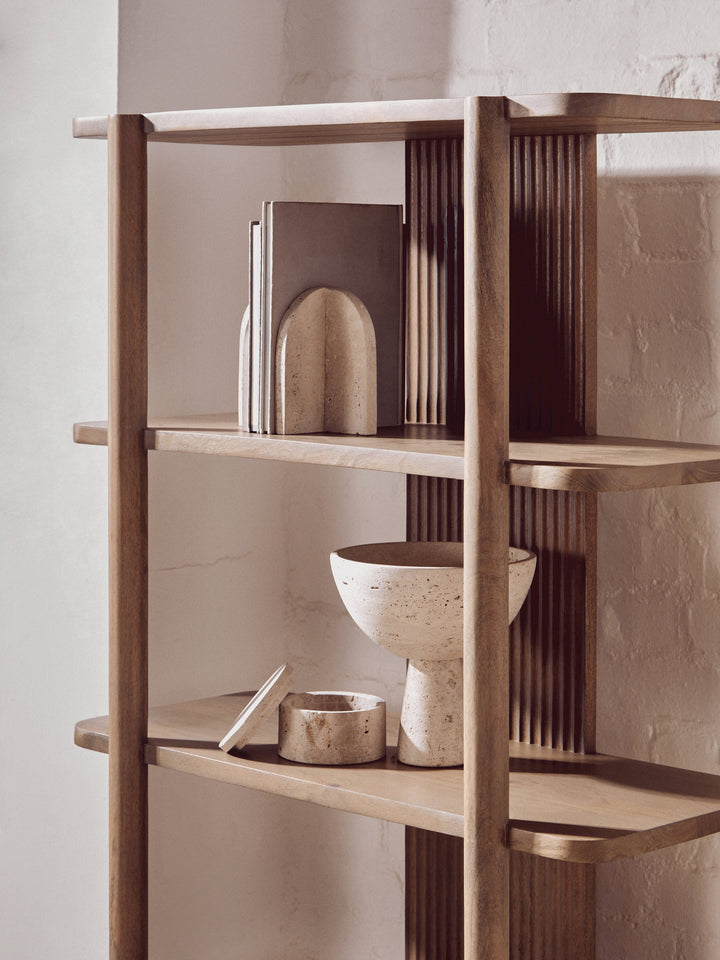 Torello Grey Mango Wood 5-Tier Shelf Unit