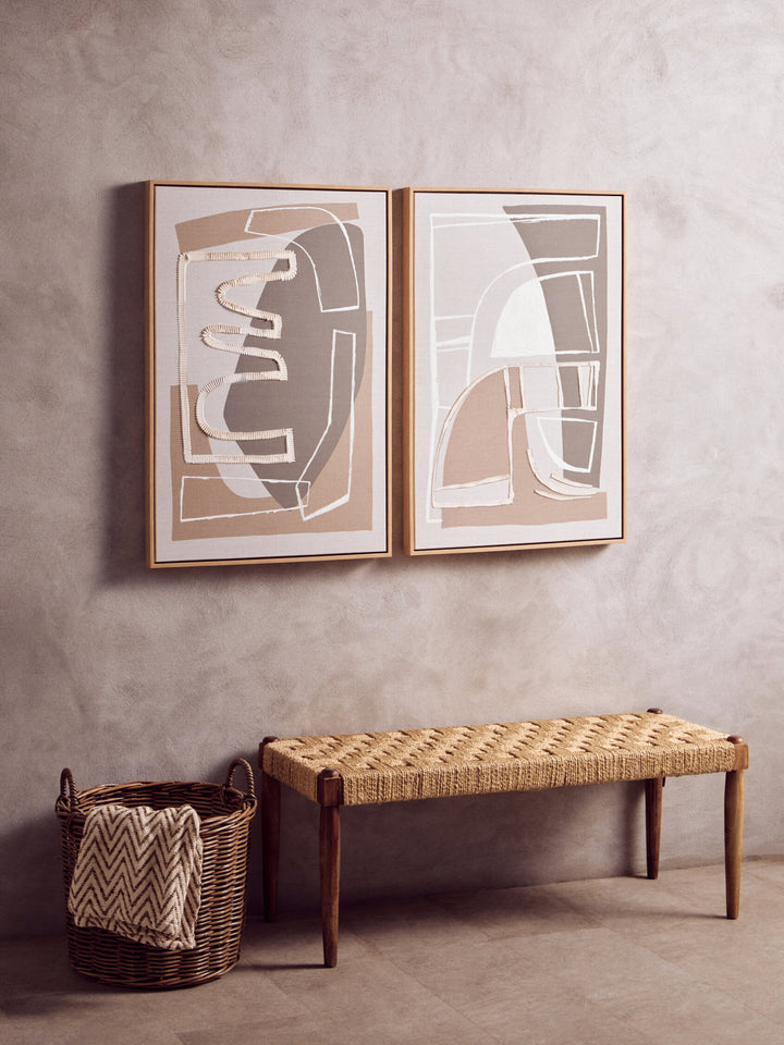Sundown Canvas Art 2 Abstract of Neutral Set Wall