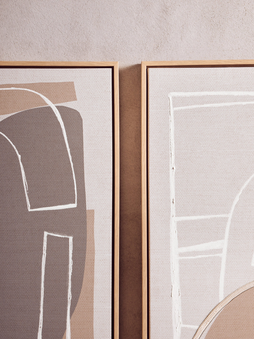 Sundown Canvas Art 2 Abstract of Neutral Set Wall