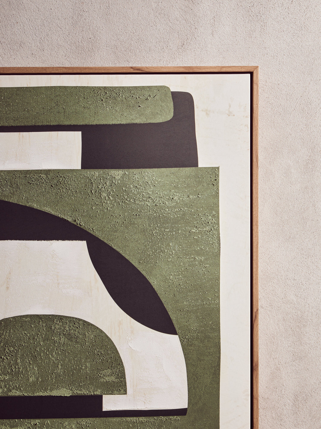 Abstract Green Textured Art Sundown Wall
