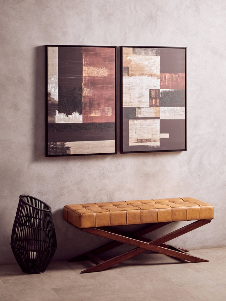 Geometric Canvas Art Wall 2 Abstract Set of Sundown