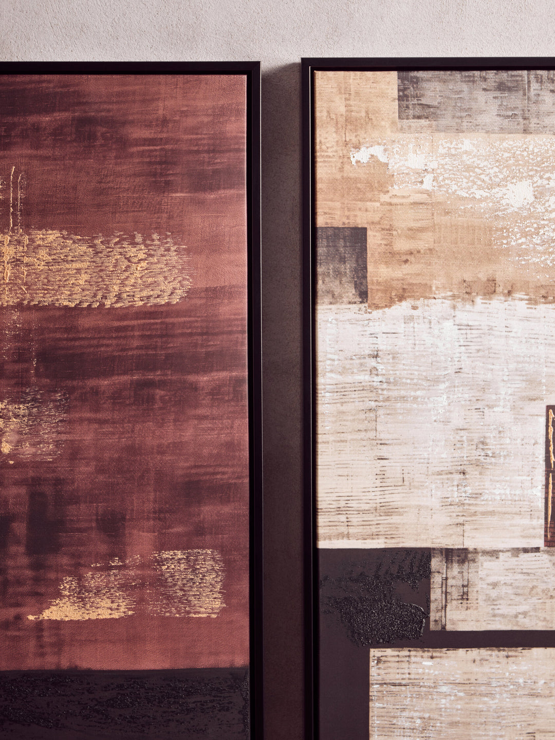 Geometric Canvas Art Wall 2 Abstract Set of Sundown