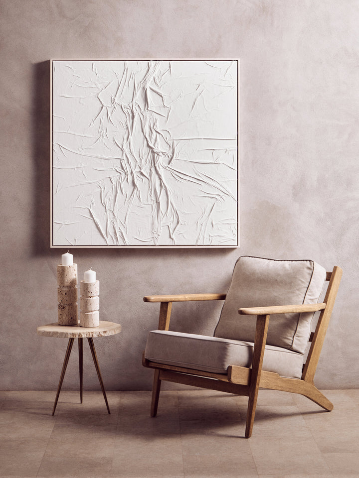 Painted Hand Fabric Wall White Art Sundown Sculptural