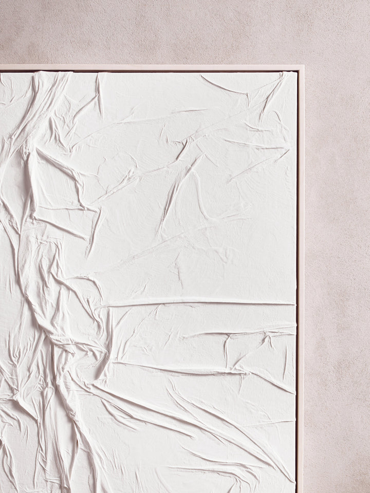 Painted Hand Fabric Wall White Art Sundown Sculptural