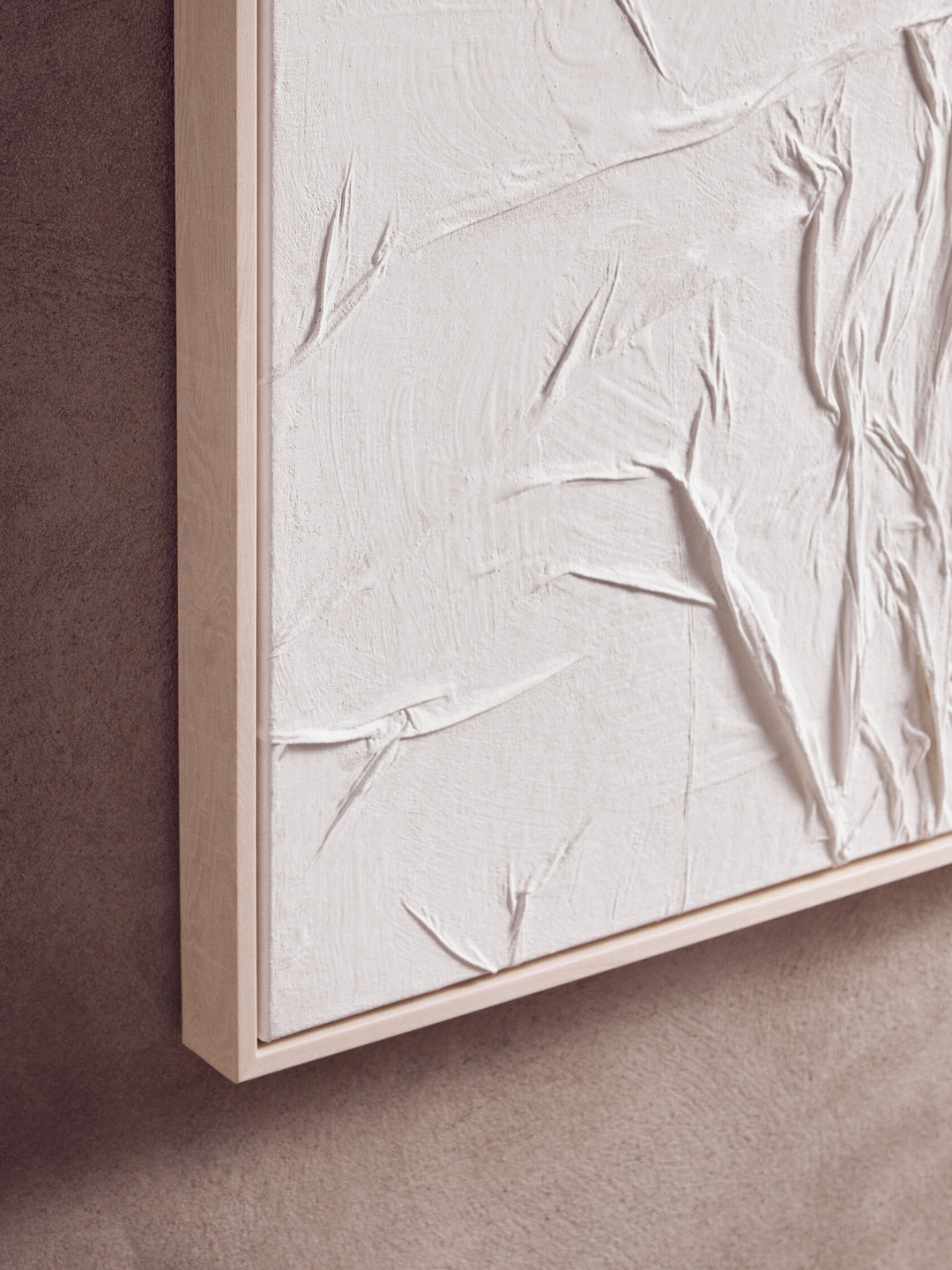 Painted Hand Fabric Wall White Art Sundown Sculptural