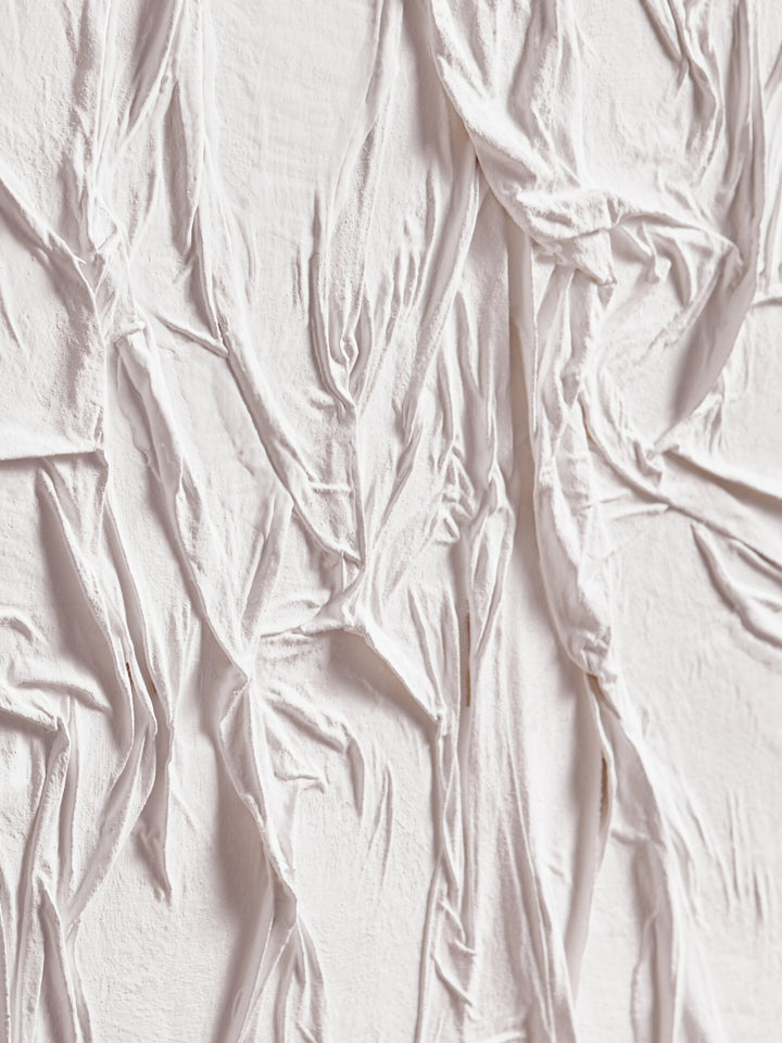 Painted Hand Fabric Wall White Art Sundown Sculptural