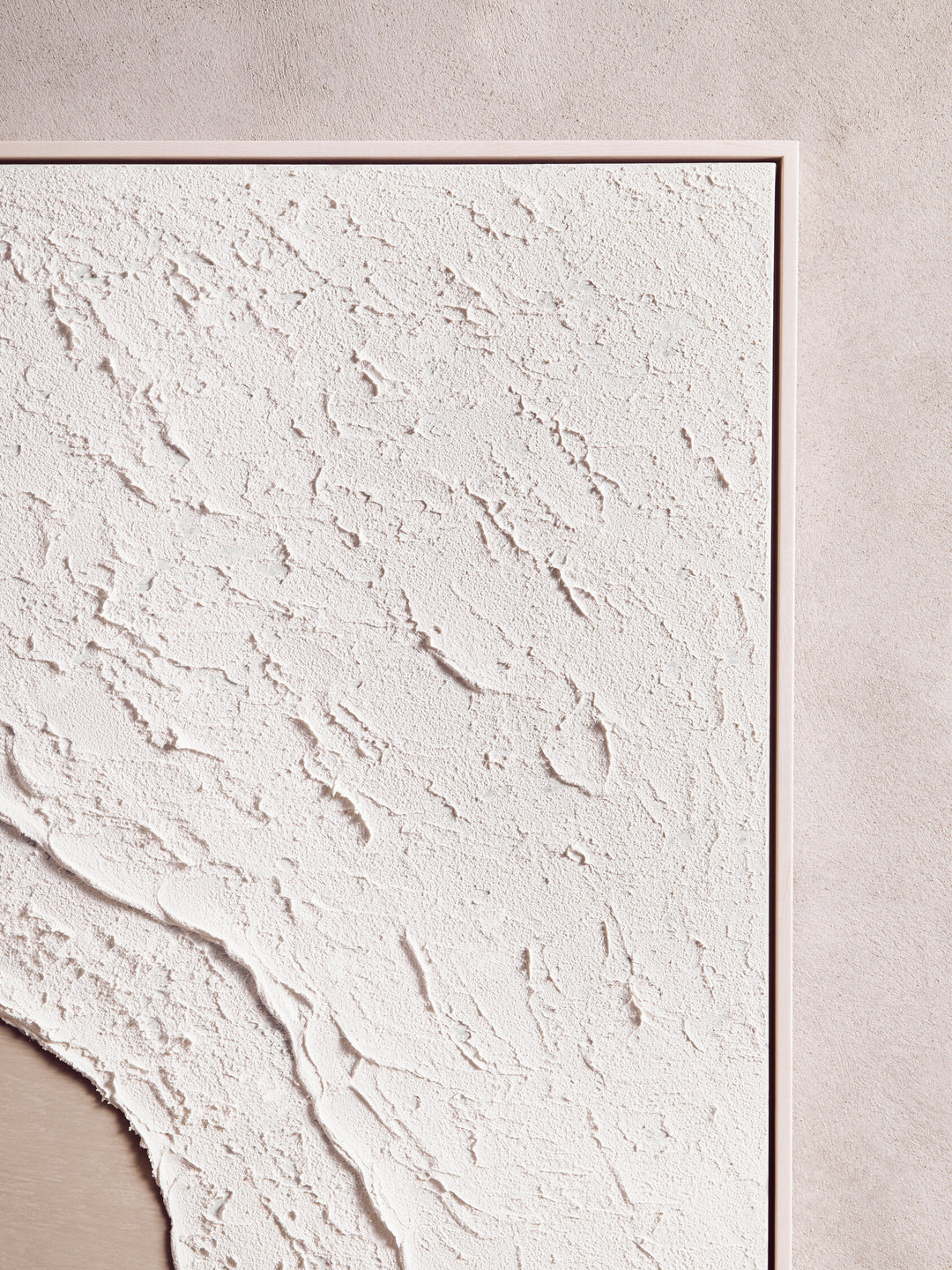 Textured Wall White Natural Art Canvas and Plaster Sundown