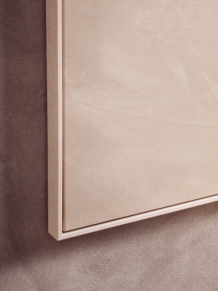 Textured Wall White Natural Art Canvas and Plaster Sundown