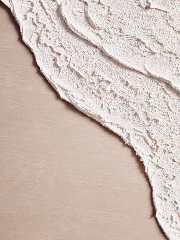 Textured Wall White Natural Art Canvas and Plaster Sundown