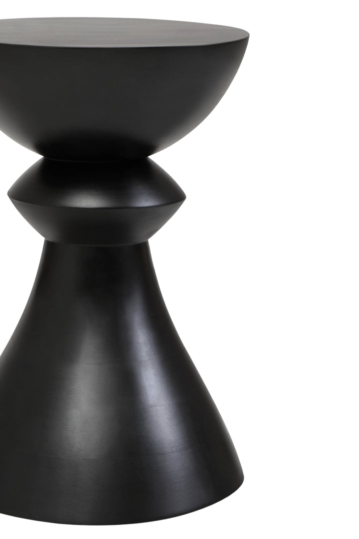 Walsa Accent Side Table in Black Mango Wood Finish