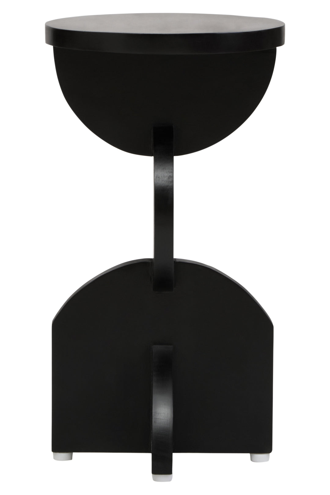 Walsa Side Table in Black Mango Wood with Abstract Design