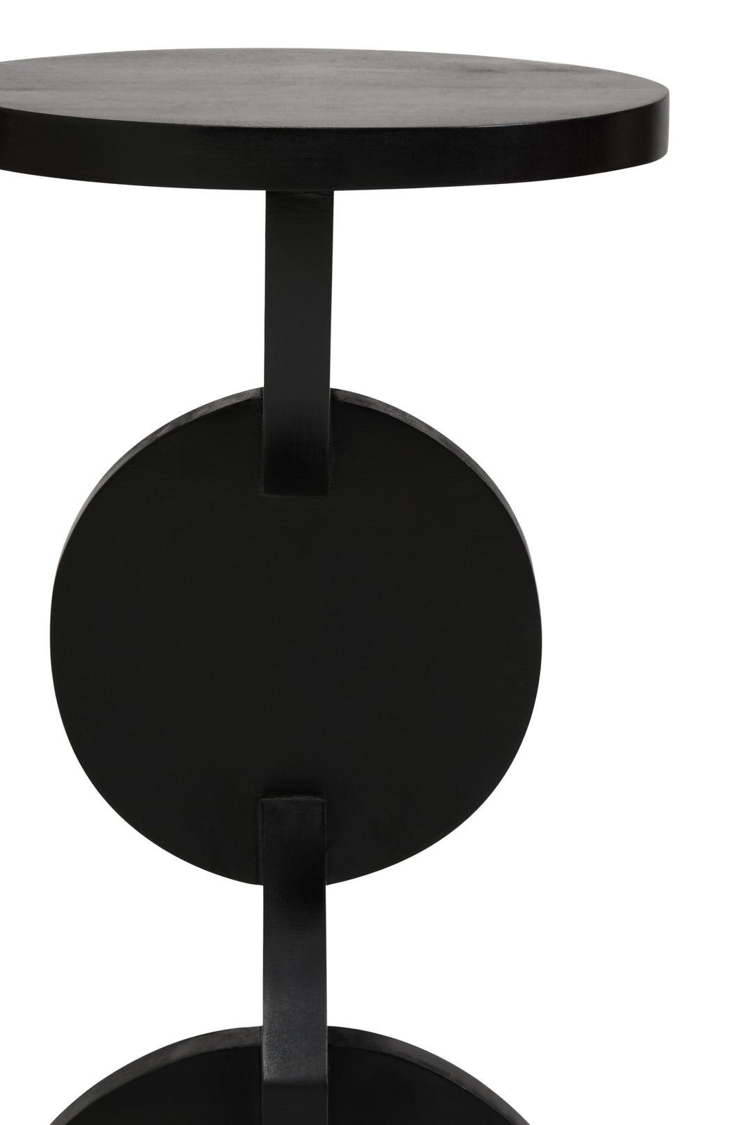 Walsa Side Table in Black Mango Wood with Abstract Design