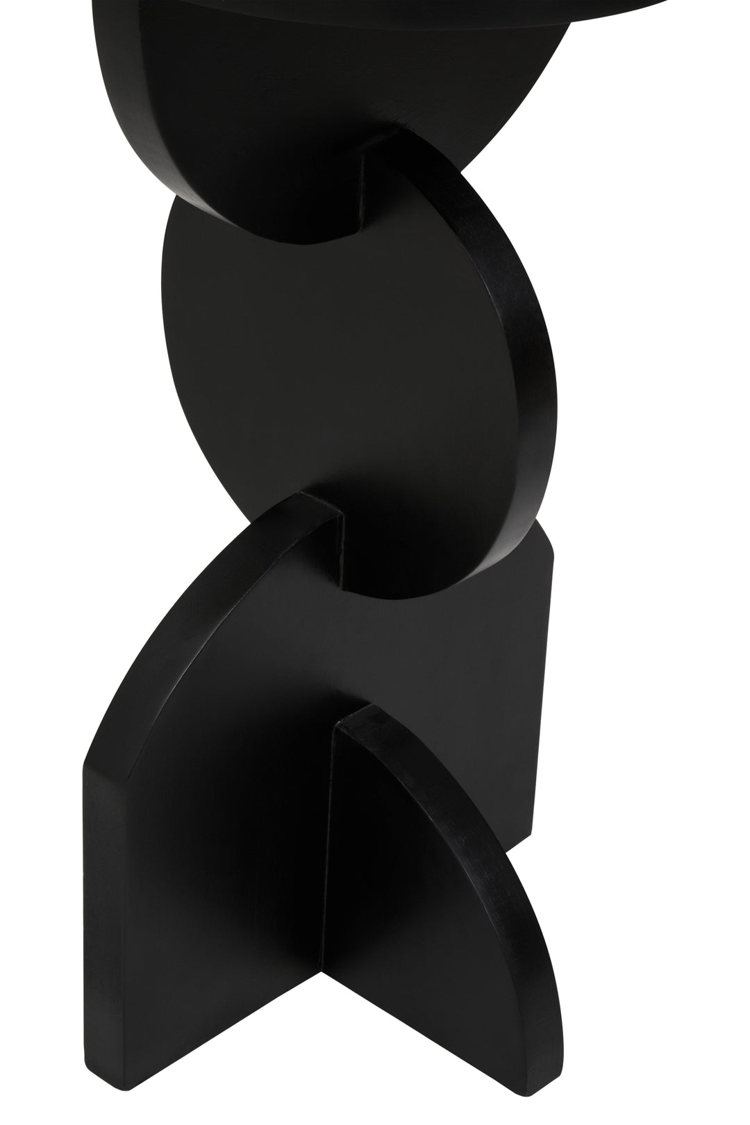Walsa Side Table in Black Mango Wood with Abstract Design