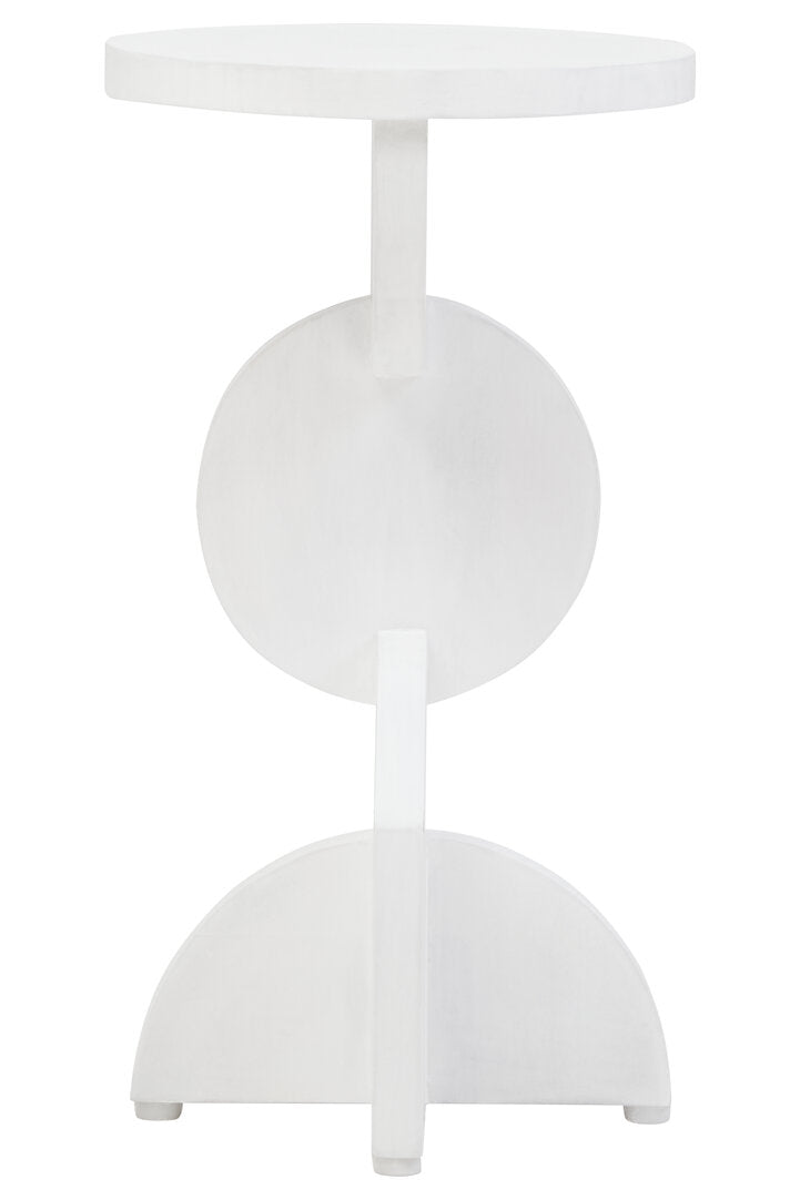Knutsford Whitewash Mango Wood Abstract Side Table – Sculptural Accent Table