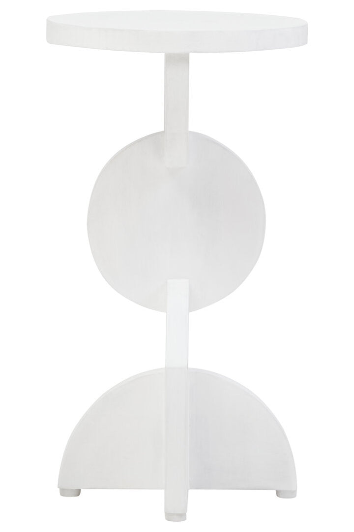 Knutsford Whitewash Mango Wood Abstract Side Table – Sculptural Accent Table