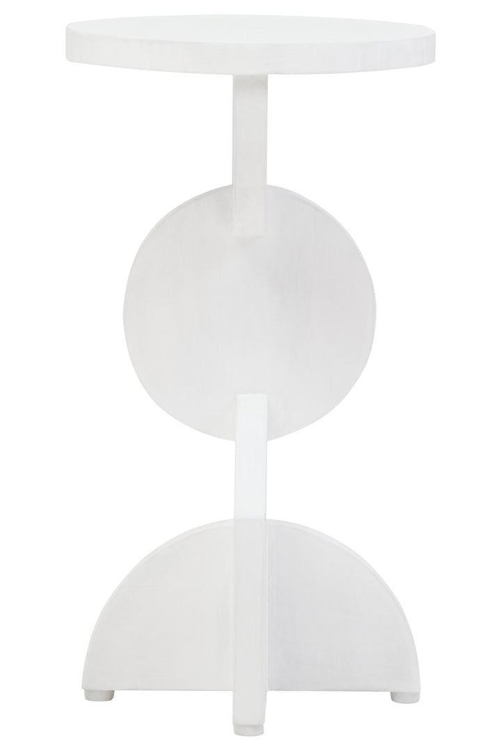 Walsa Side Table in Whitewash Mango Wood with Abstract Design