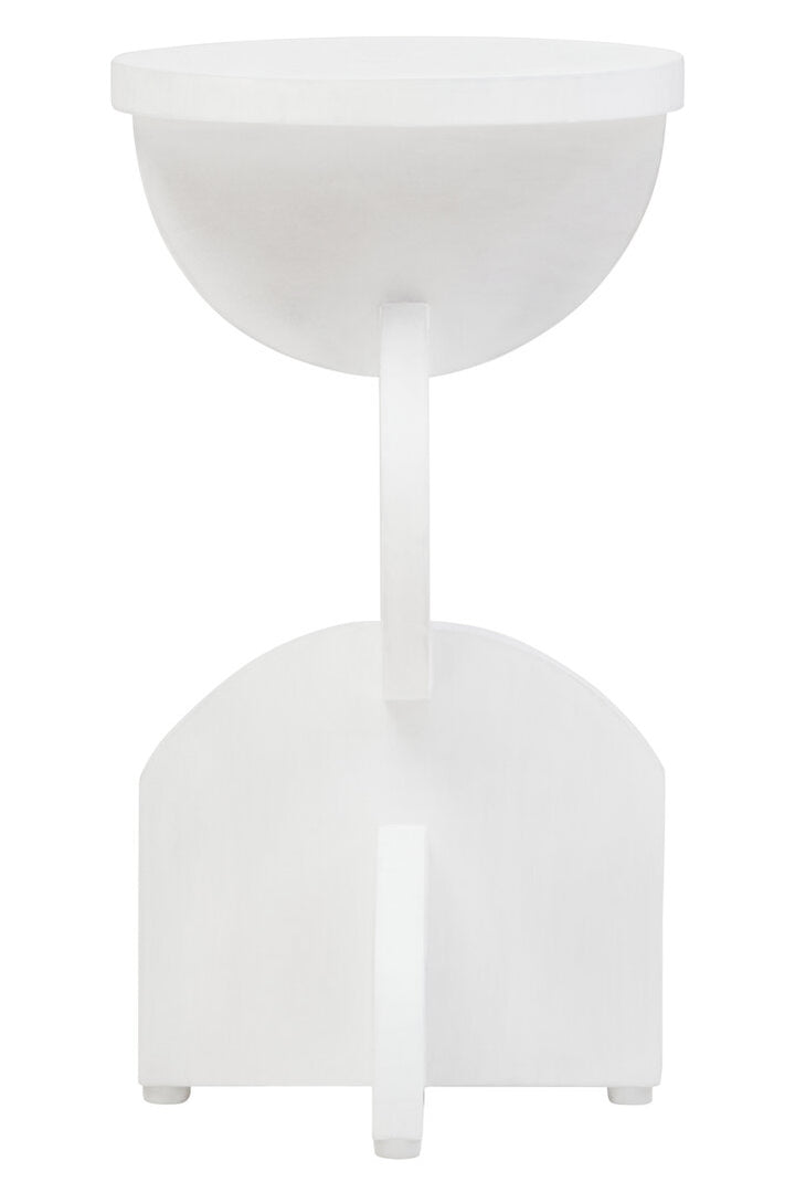 Knutsford Whitewash Mango Wood Abstract Side Table – Sculptural Accent Table