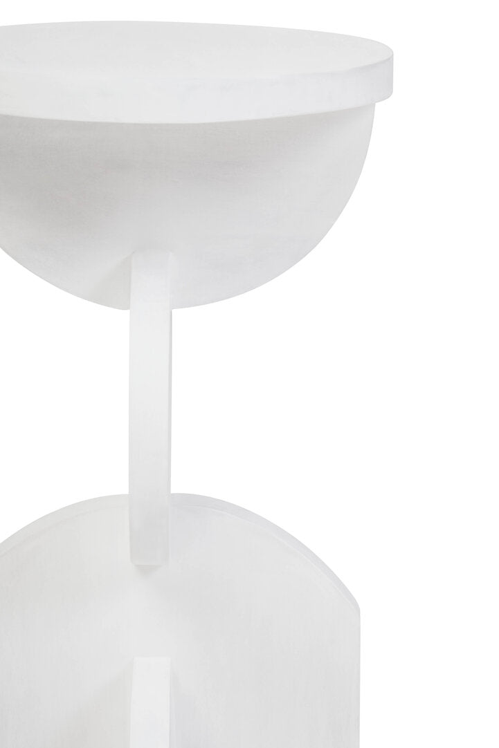 Knutsford Whitewash Mango Wood Abstract Side Table – Sculptural Accent Table