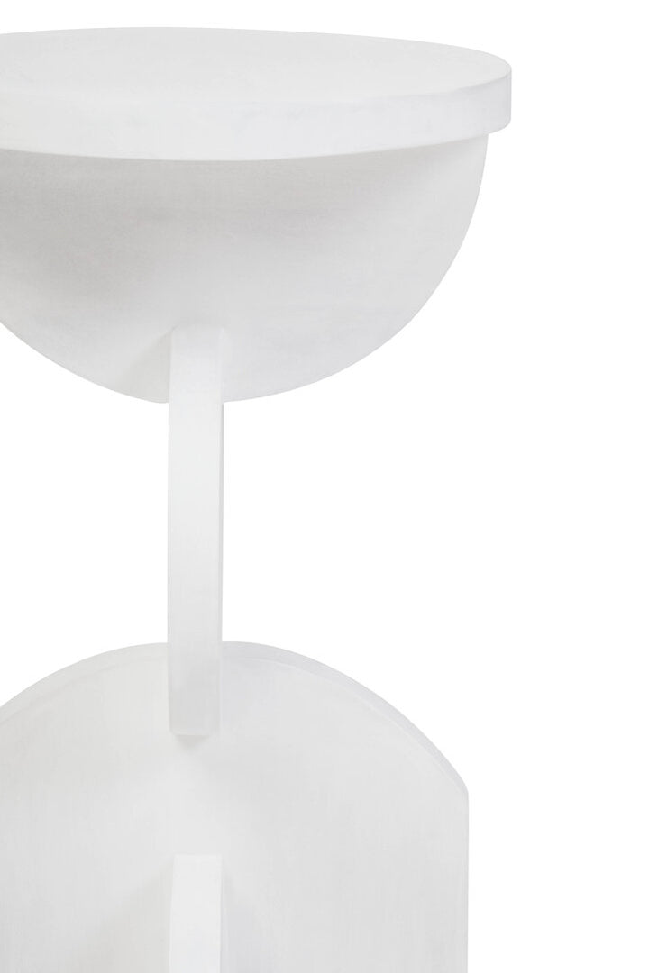 Knutsford Whitewash Mango Wood Abstract Side Table – Sculptural Accent Table