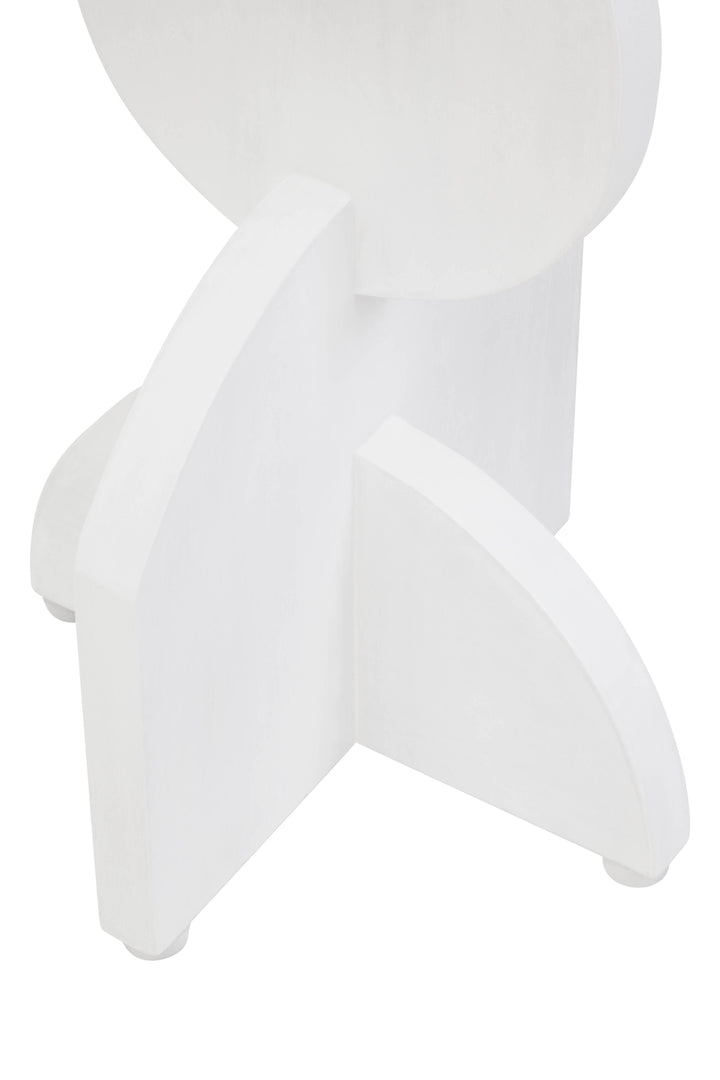 Walsa Side Table in Whitewash Mango Wood with Abstract Design