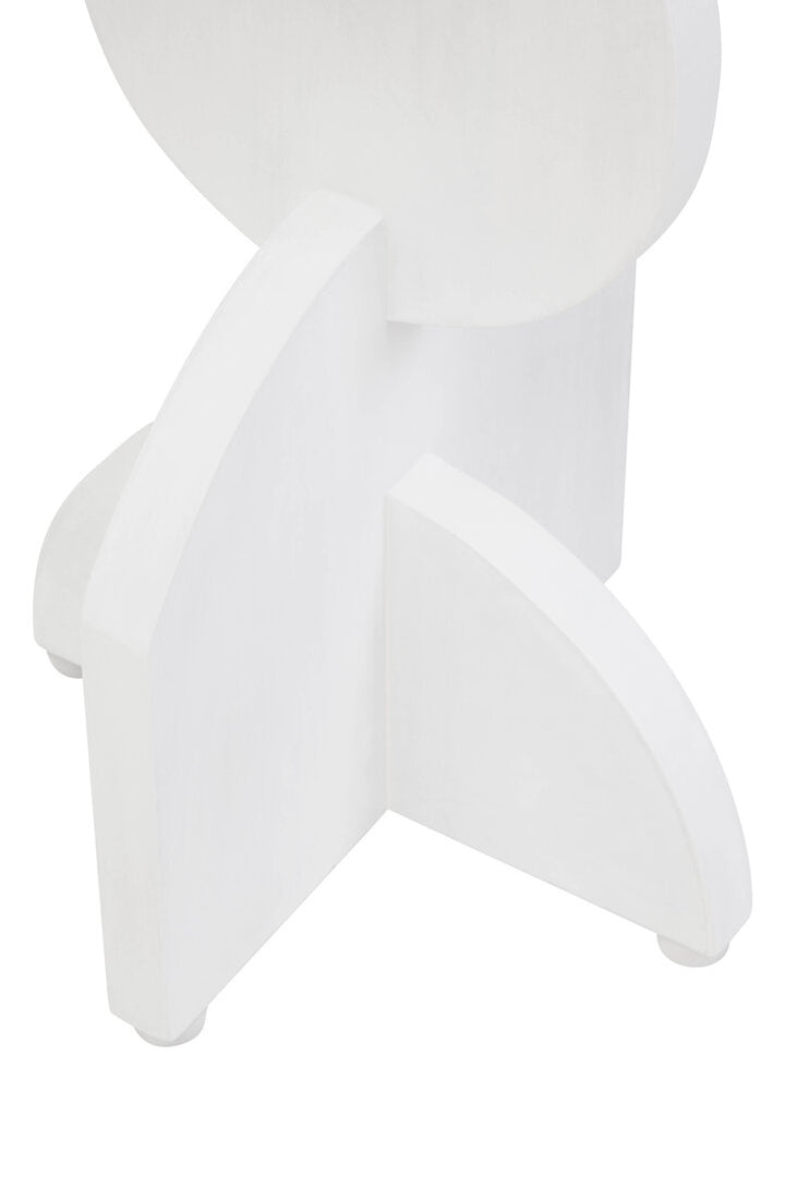 Knutsford Whitewash Mango Wood Abstract Side Table – Sculptural Accent Table