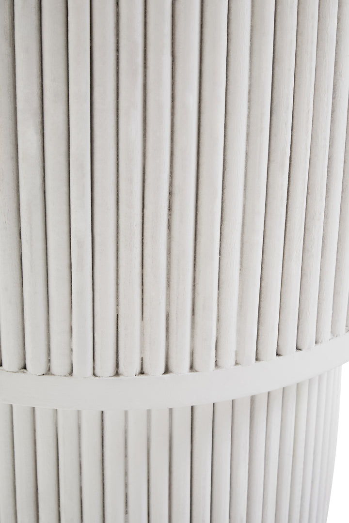 Walsa Side Table in Whitewash Mango Wood with Ridge Detail