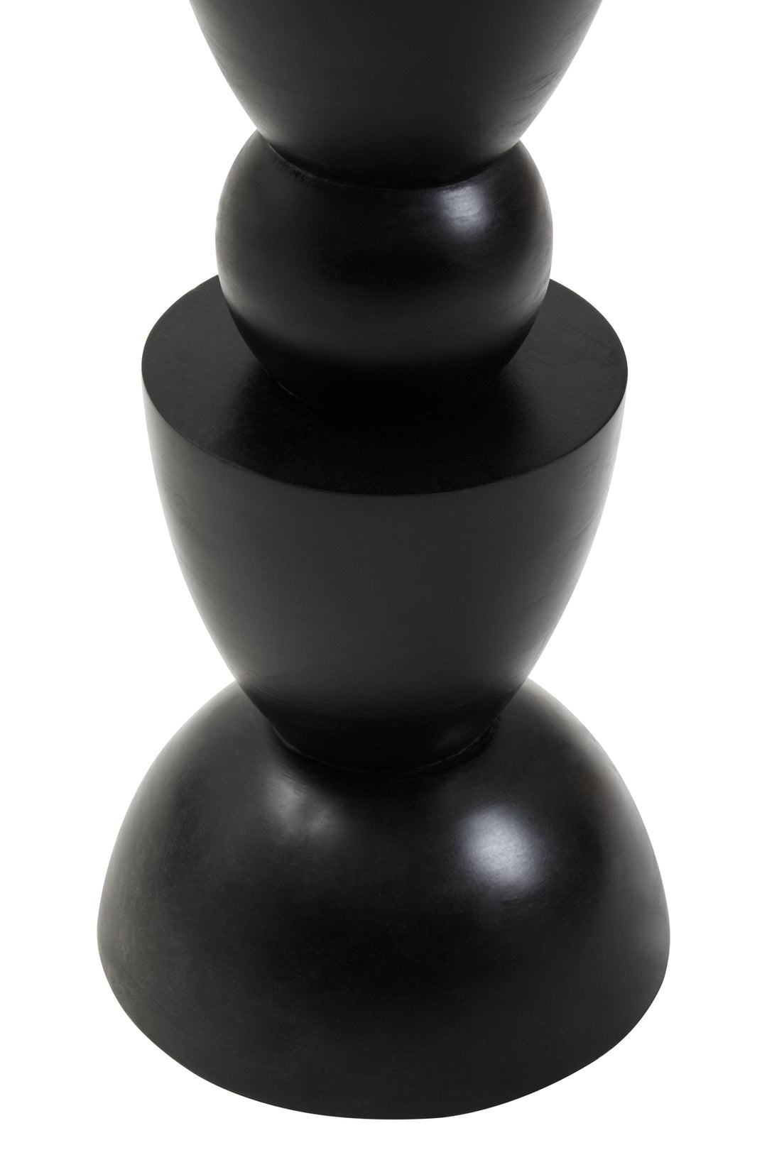 Walsa Side Table in Black Mango Wood with Circle Column Detail