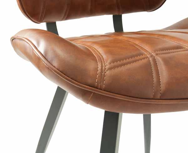 Palvane Vegan Leather Chair Tan SET OF 2