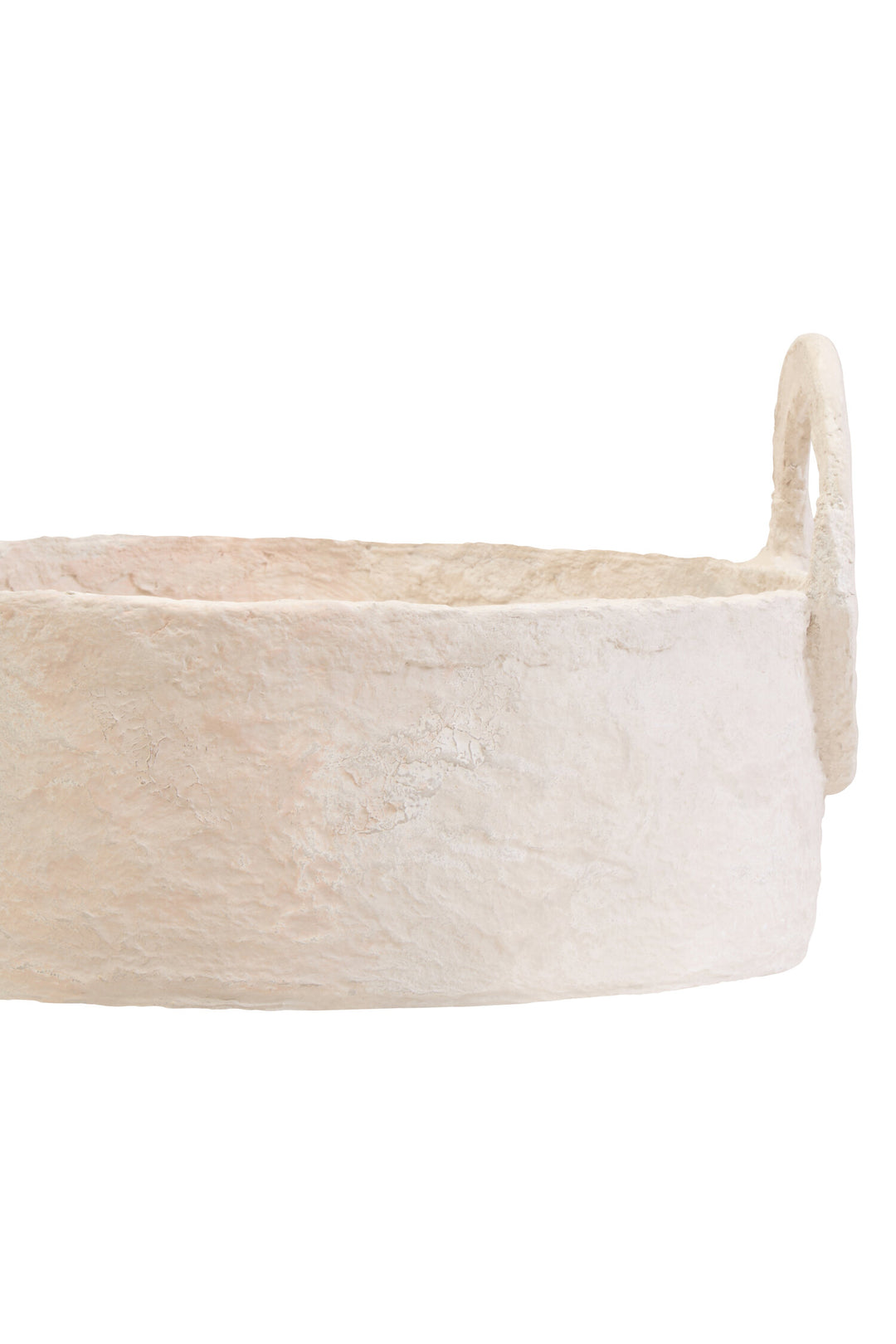 Cotton Mache Decorative Tray Round Ravessa with Handles